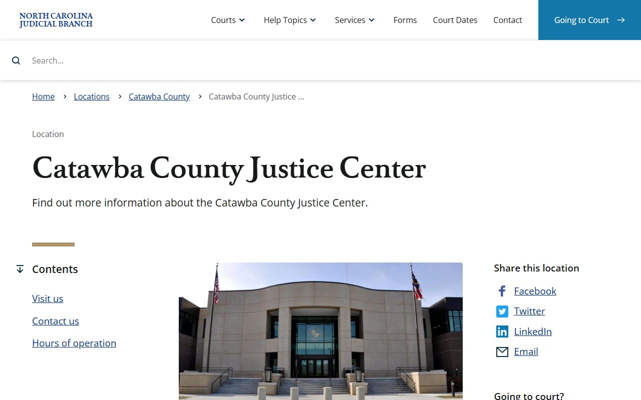 Catawba County court records at the Catawba County Justice Center