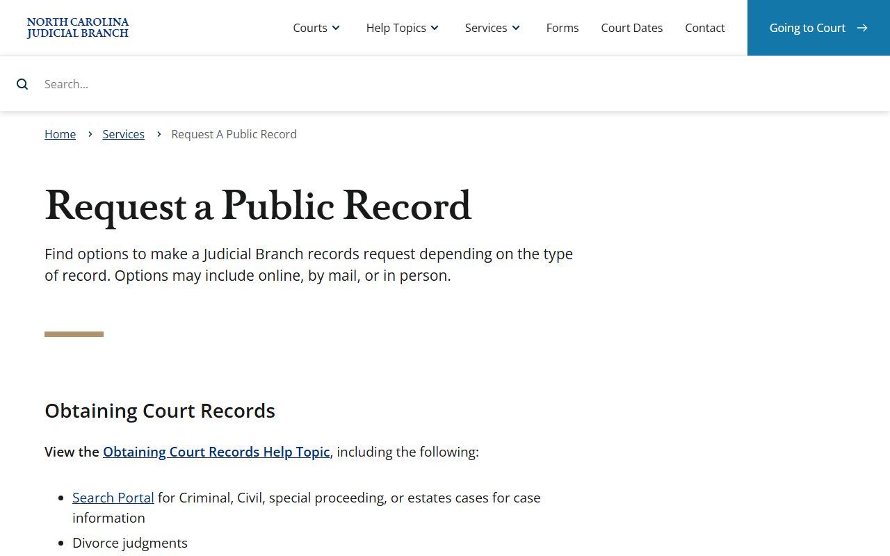 Catawba County court records public record request routing