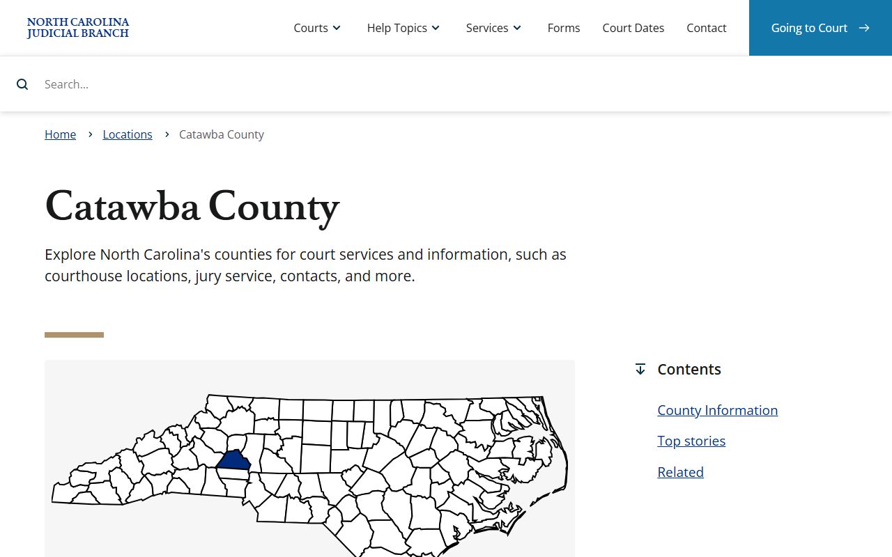 Catawba County court records on the NC Judicial Branch county page
