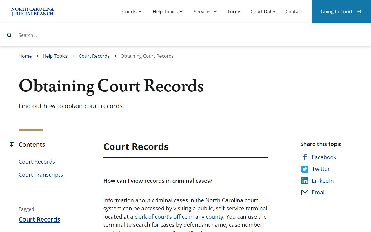 Catawba County court records guidance for obtaining court records