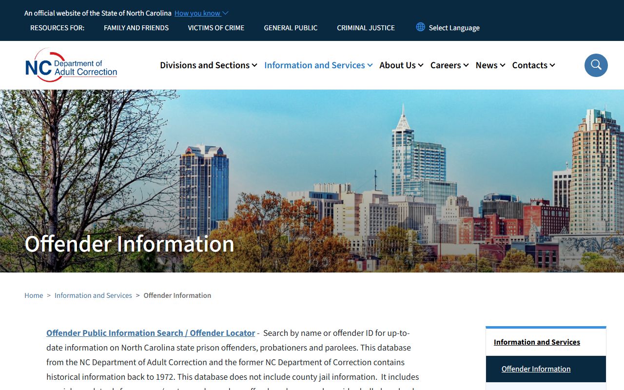 Catawba County arrest records NCDAC offender searches