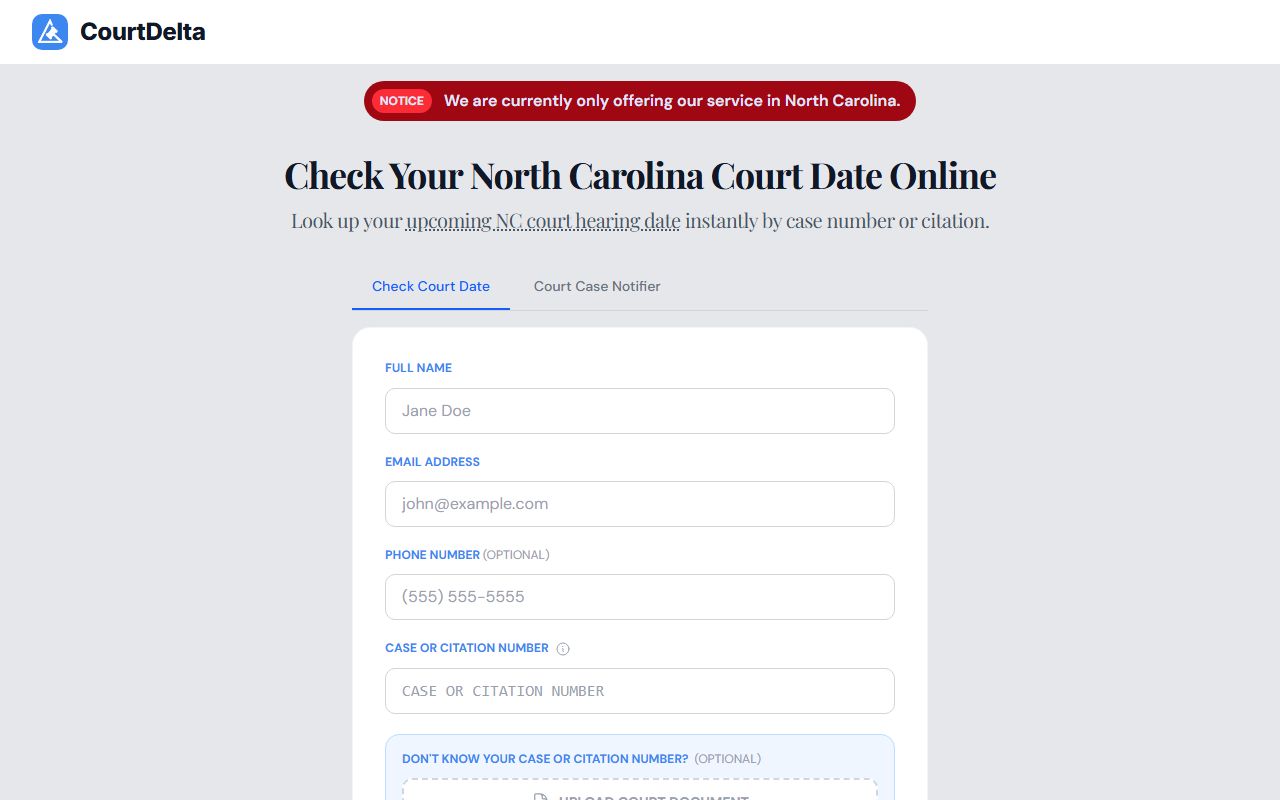 Catawba County court records CourtDelta court date search