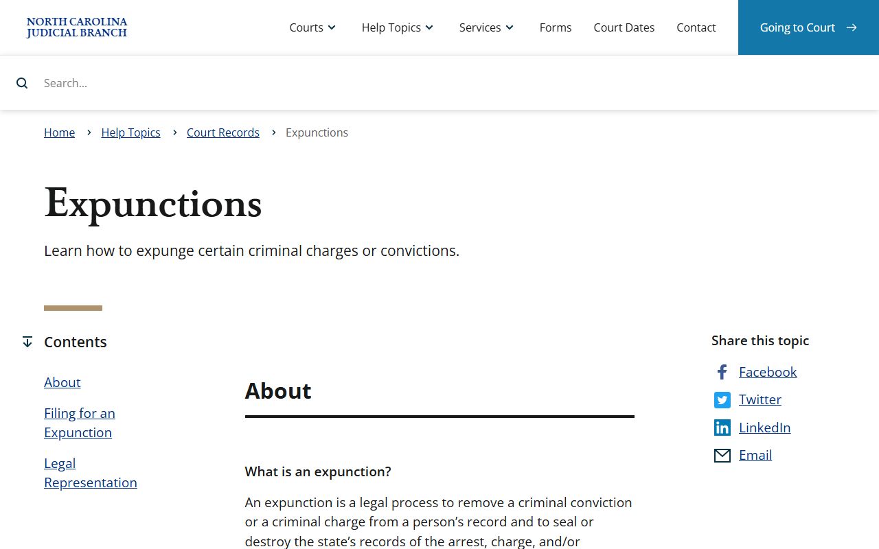 Catawba County criminal court records NC expunction guide