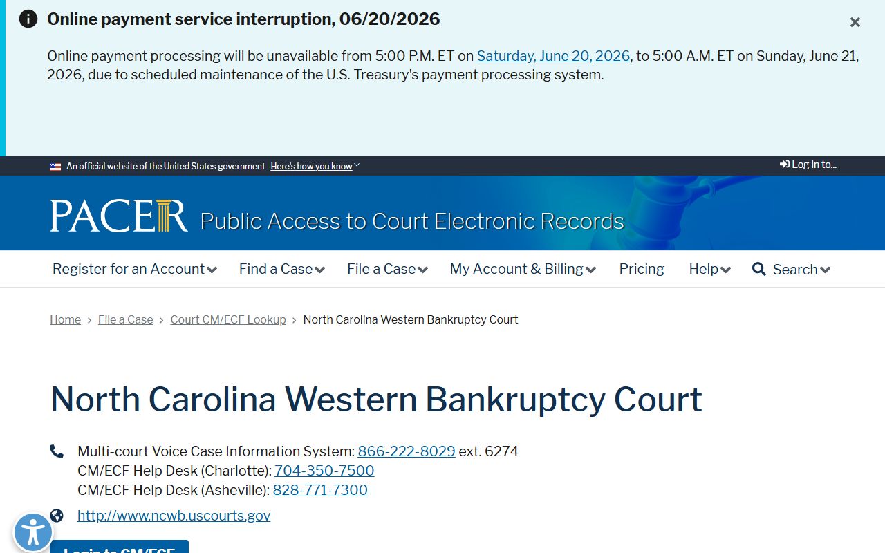 Catawba County probate records and Western District bankruptcy PACER lookup