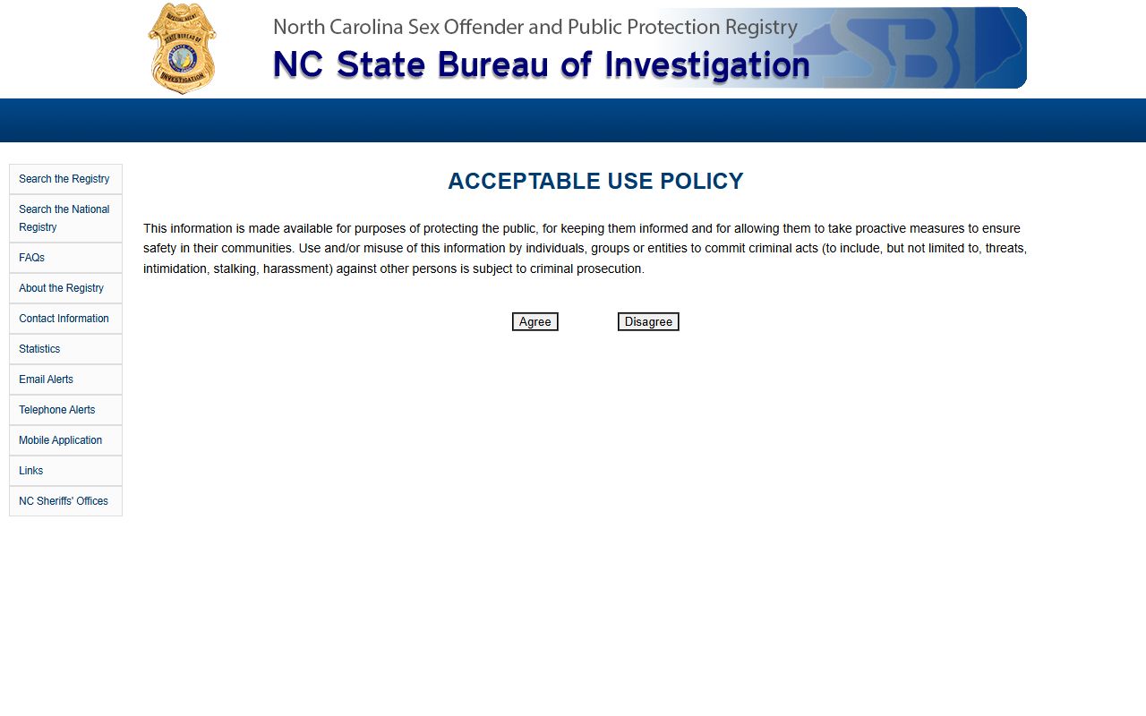 Catawba County warrant records and North Carolina sex offender registry search channel